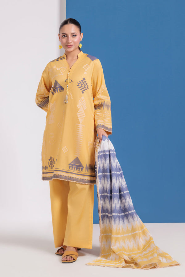 Mustard-Jacquard-3 Piece (WPS25JD3049)B-110