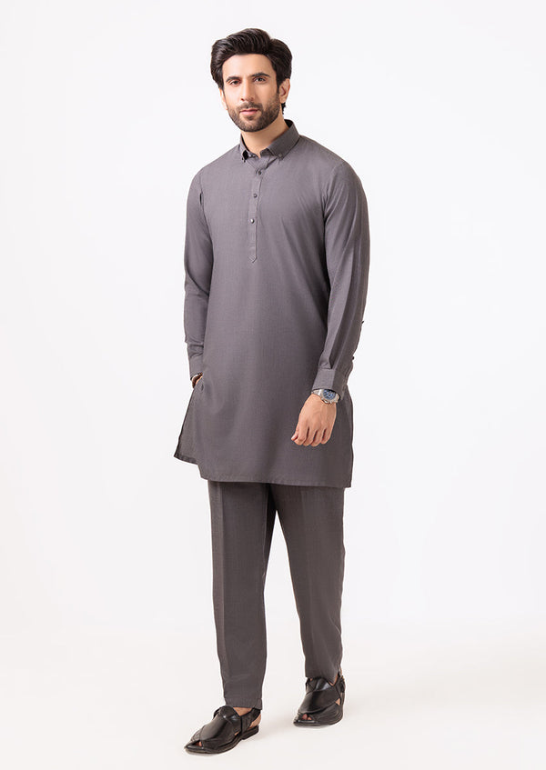 Charcoal-Blended-Kurta Trouser - (M25KPS2037) B-25