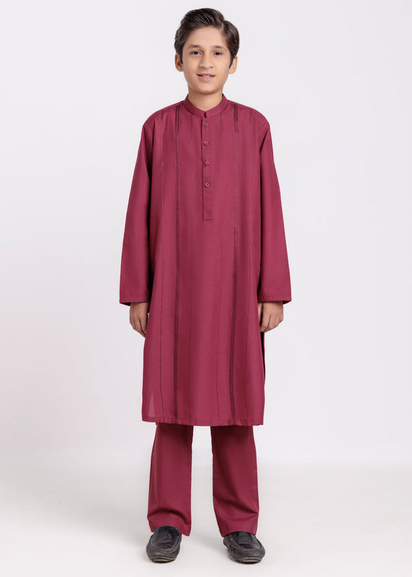 Maroon-Blended-Kurta Trouser - (B25KP2036)B-213
