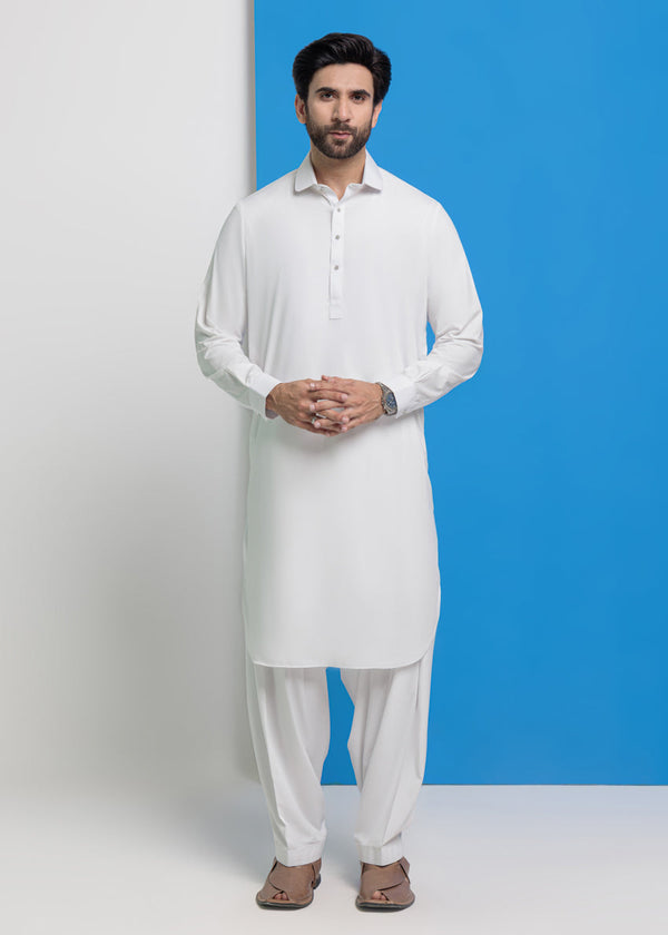 White-Blended-Shalwar Suit - (MPS25SSS2049) B-26