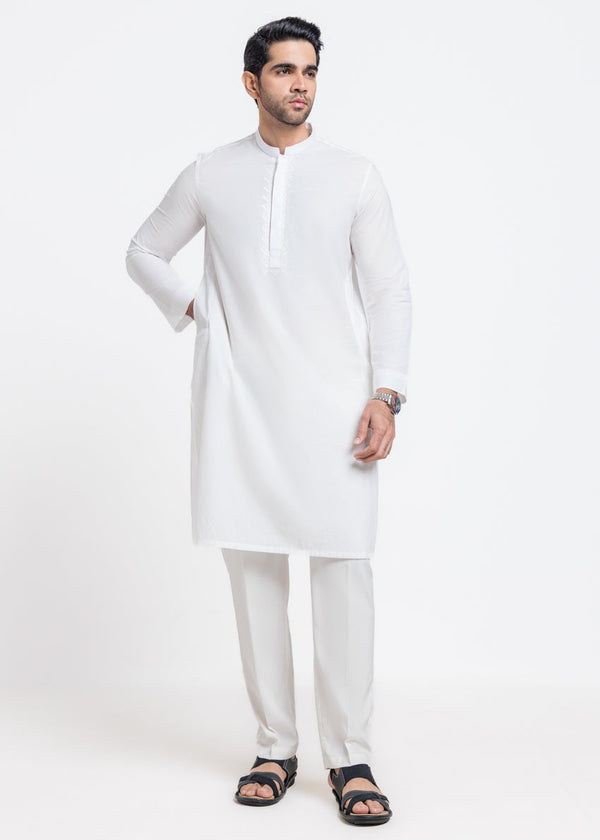 White-Cotton-Kurta - (MPS25KUE1102) B-25