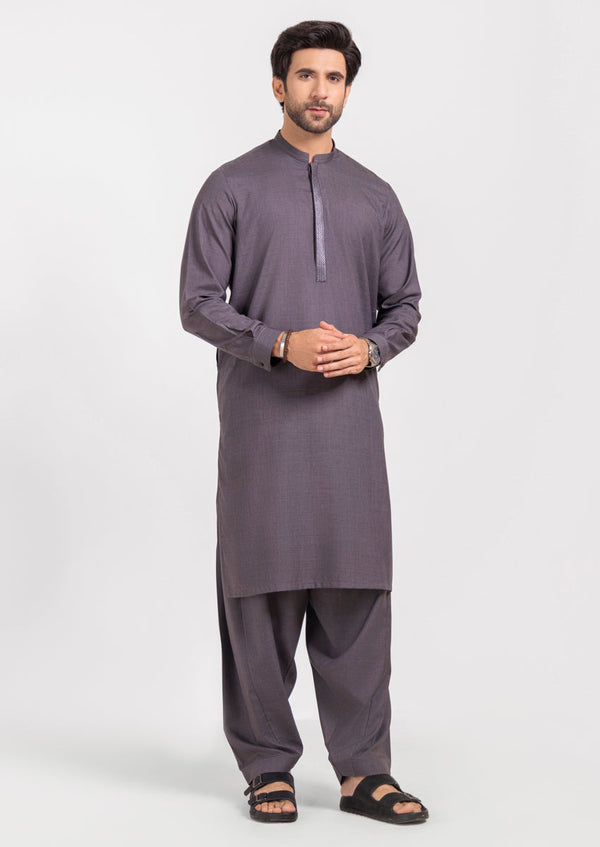 D-Grey-Blended-Kurta Shalwar - (MPS25KSE2064) B-37