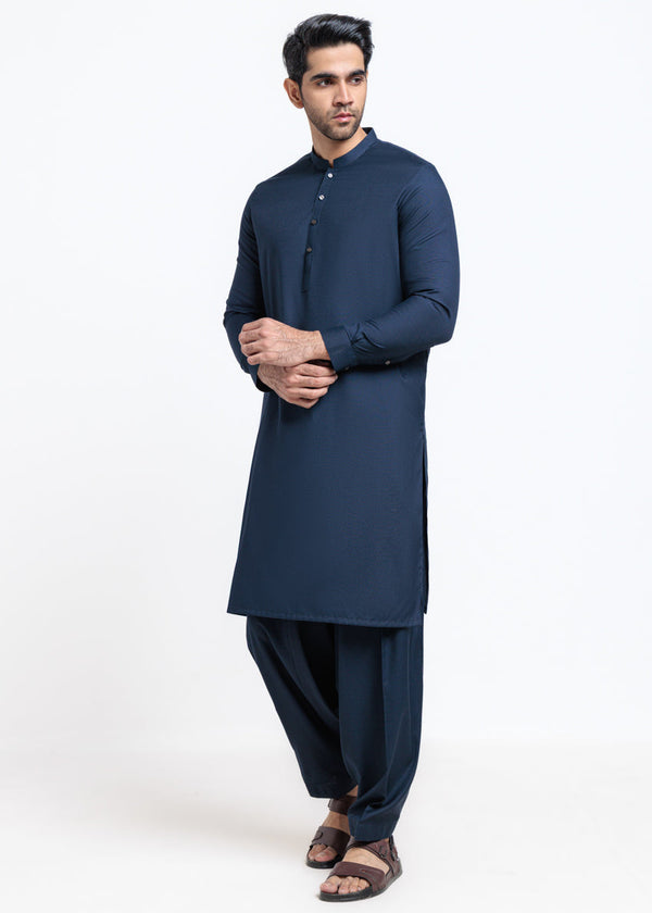Navy-Blended-Shalwar Suit - (MPS25SSS2060) B-44