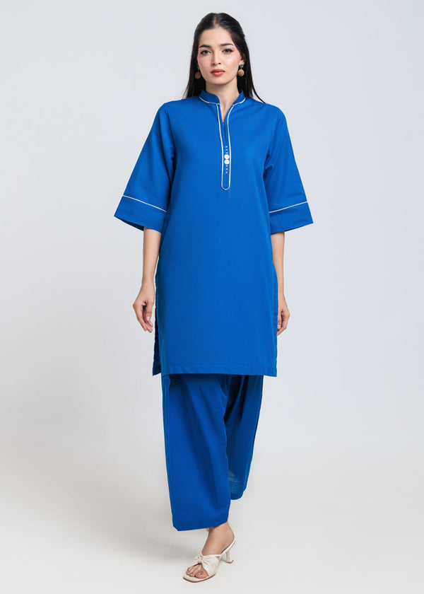 Blue-Khaddar-2 Piece (AWT212P84P)B-201