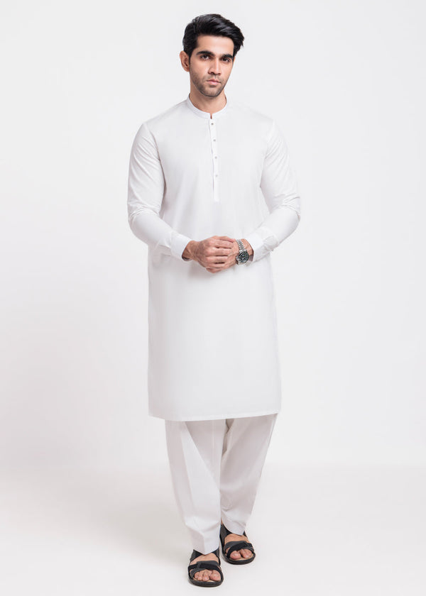 White-Blended-Shalwar Suit - (MPS25SSS2043) B 45