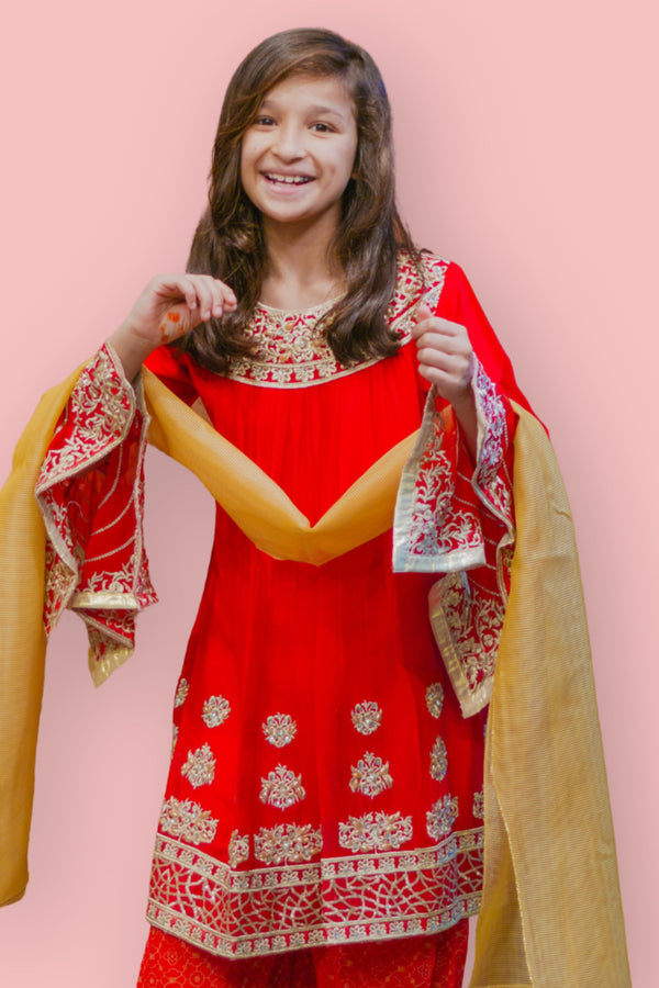 Girls Stitched Festive 3 Piece 525