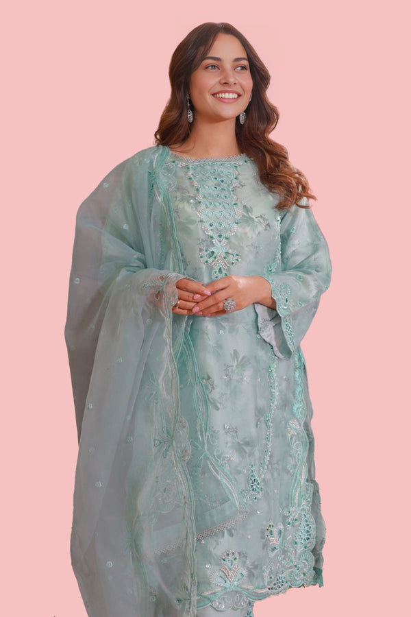 Teal-Organza-3Piece-GZ05 (B-38)