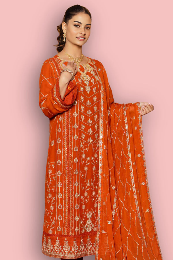Orange-Chiffon-3Piece-SH04 (B-101)
