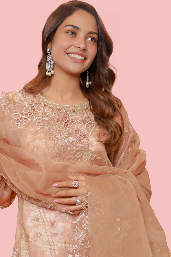 Peach-Organza-3Piece-GZ03 B-109