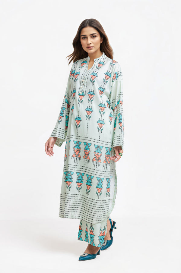 L-Green-Viscose-2 Piece (WPSTPBW25B9O14)B-194