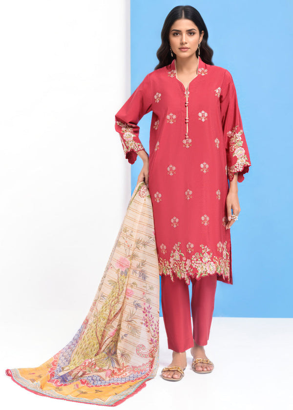 Red-Cotton Silk-3 Piece (WPS25SE3019) B-03-04