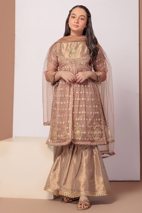 BEIGE-KIDS STITCHED SUITS-GSS233P128
