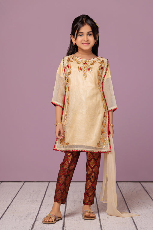 BEIGE-KIDS STITCHED SUITS-(GSS233P98)