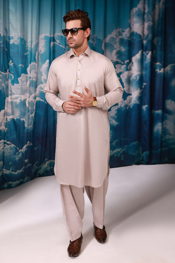 ALBASTER-COTTON DOBBY-SHALWAR SUIT  - (GSSW24-009) B-35. R20