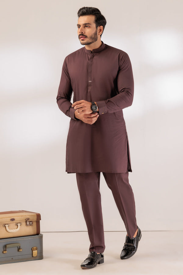 D-COFFEE-COTTON-KURTA TROUSER - (KSR24-024)B-48