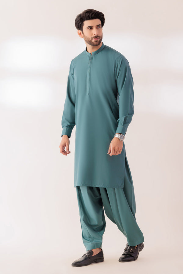 S-GREEN-BLENDED-KURTA SHALWAR - (KSRR24-017)B-02. R20