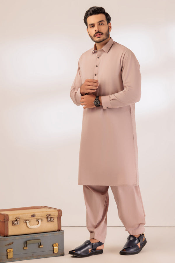 RUST-YARN DYED-KURTA SHALWAR - (KSRR24-022) B-06. R24
