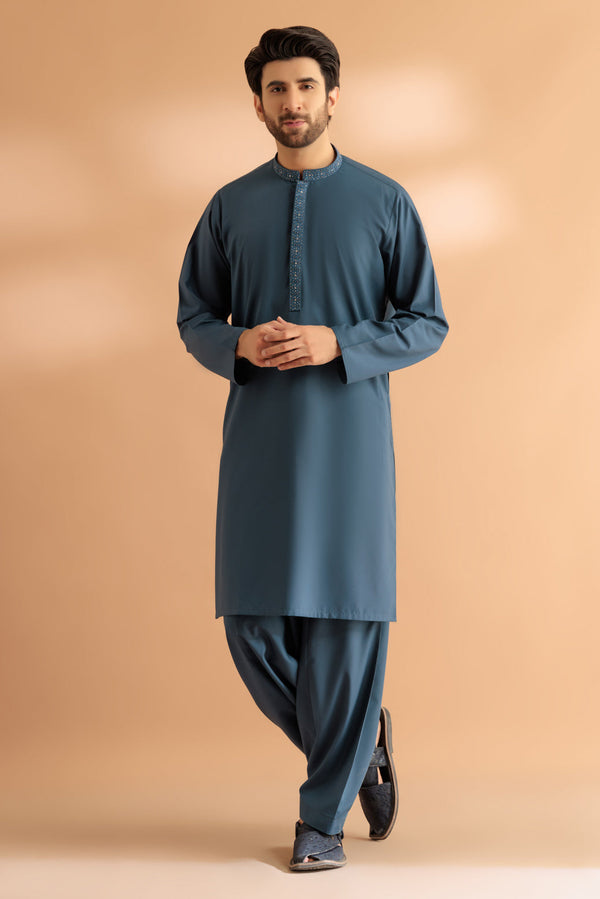 COBALT-BLENDED-KURTA SHALWAR - (KSRS24-022) B-51