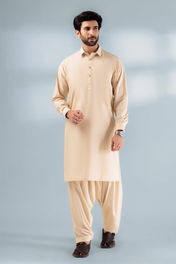 BEIGE-BLENDED-KURTA SHALWAR - (KSRS24-030) B-26. R21