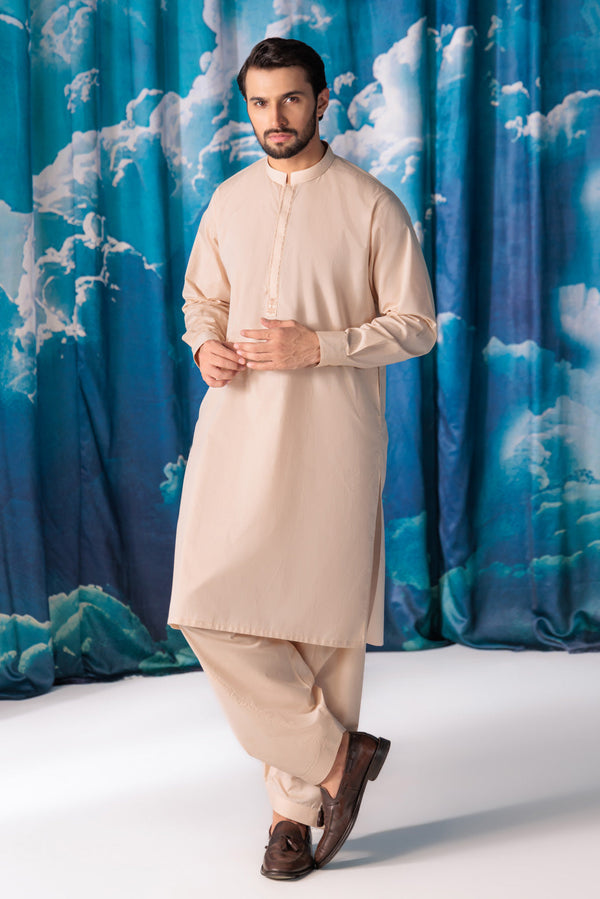 SO-BEIGE-BLENDED-KURTA SHALWAR - (KSRW24-008) B-37 R23
