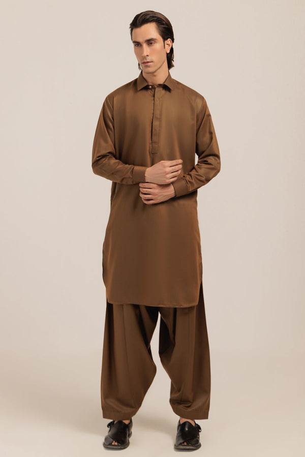 GOLDEN-BLENDED-KURTA SHALWAR - (KSRW24-026)B-46 R25