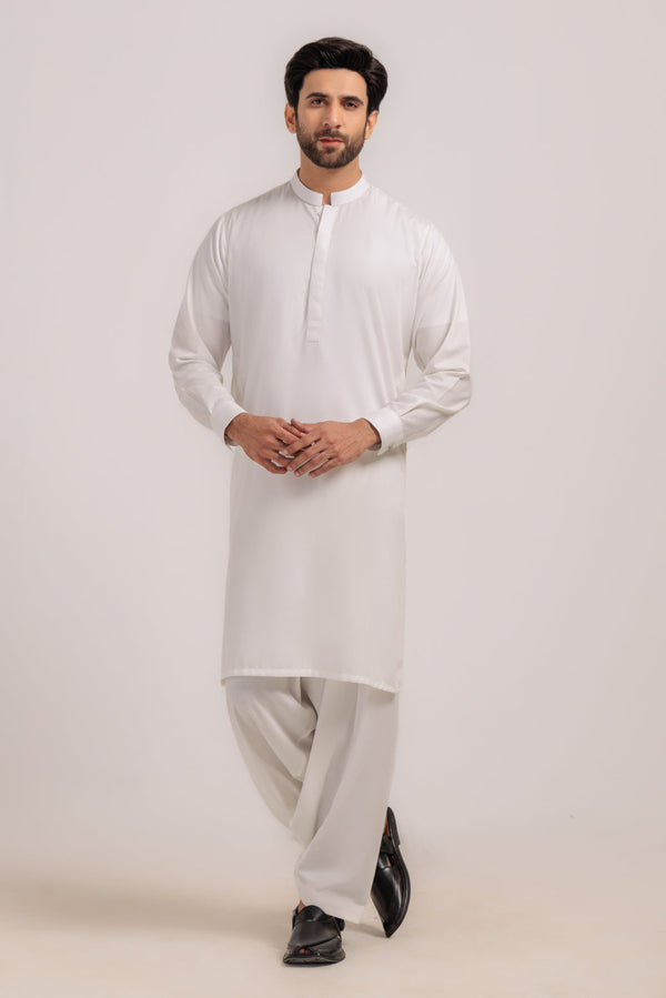 WHITE-BLENDED-KURTA SHALWAR - (KSRW24-027)B-173. R21