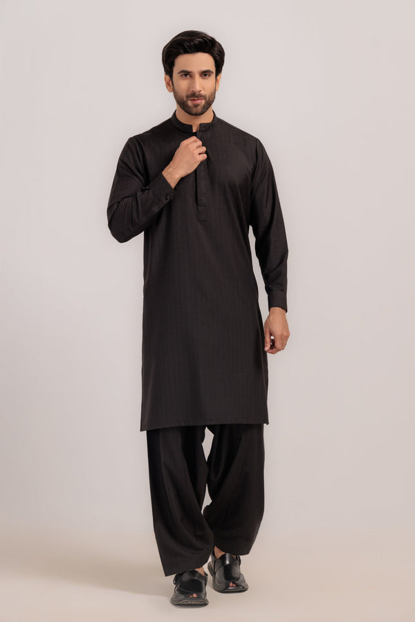 BLACK-DOBBY-KURTA SHALWAR - (KSRW24-028) B-172