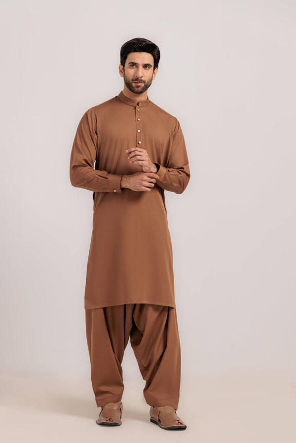 D-BROWN-BLENDED-KURTA SHALWAR - (KSRW24-034)B-172. R23