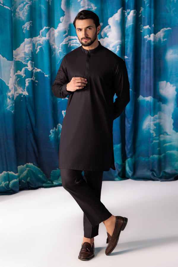 BLACK-BLENDED-KURTA TROUSER - (KSW24-011) B-32 R24