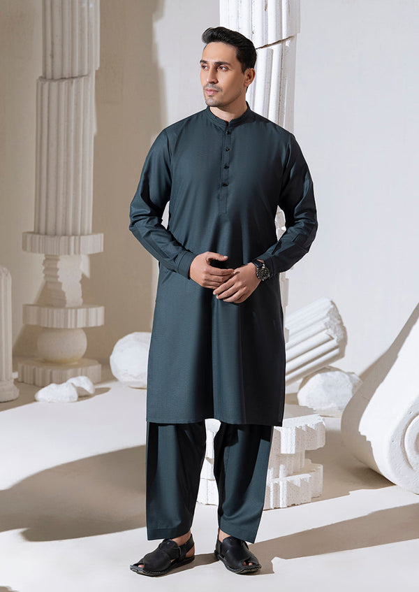 F-Green-Blended-Kurta Shalwar - (M25KSS1003)B-174;B-175