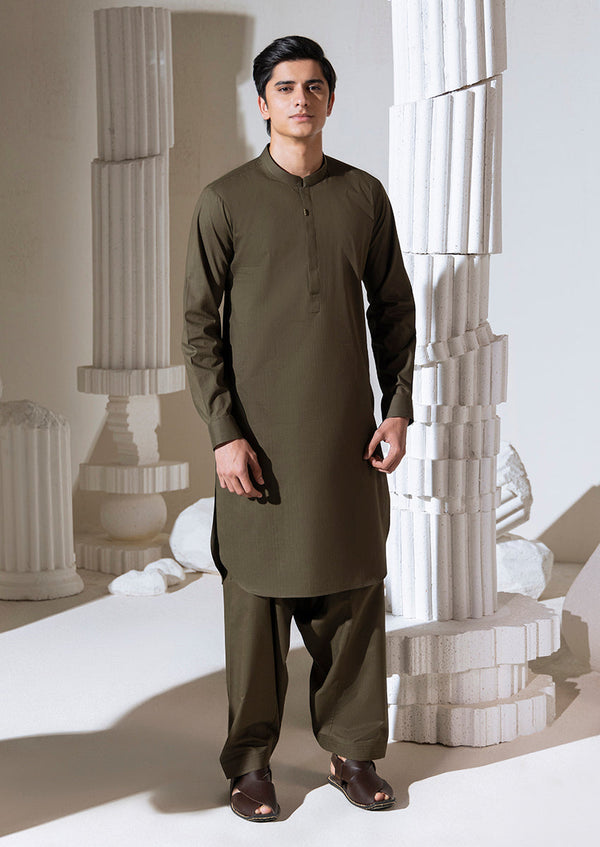 O-Green-Blended-Shalwar Suit - (M25SSE2036)(B-174)