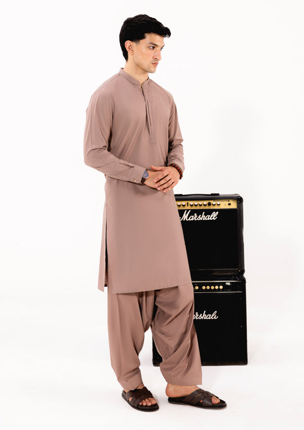 L-Brown-Blended-Shalwar Suit - (M25SSE2057) B-16;18
