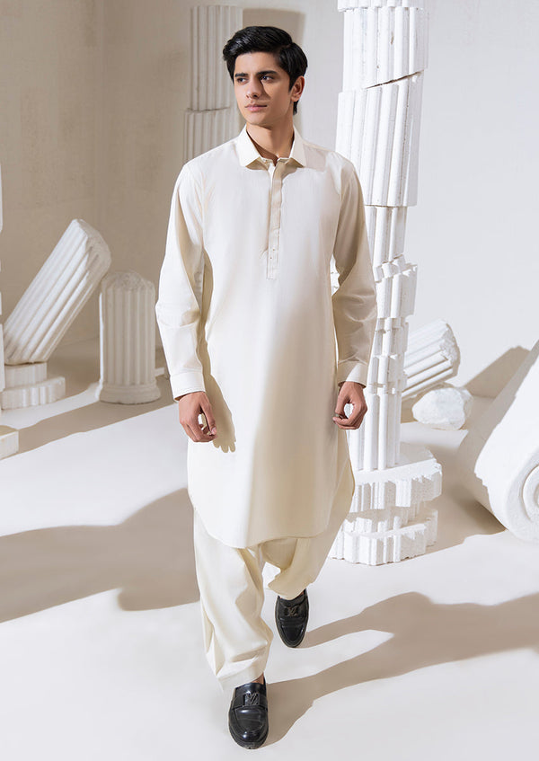 O-White-Blended-Shalwar Suit - (M25SSS2010) B-47. R21