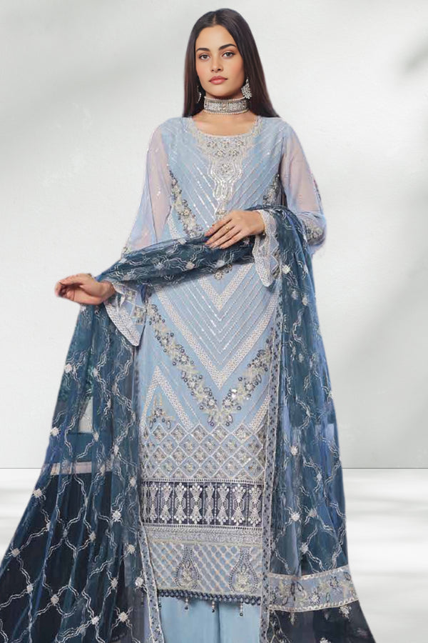 CHIFFON-SG-02-BLUE-3PIECE (B-177)