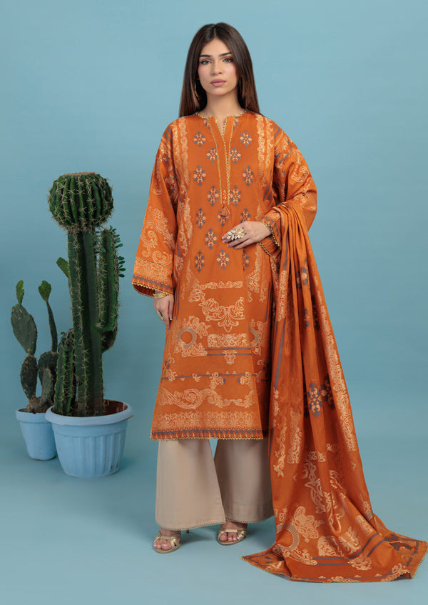 Orange-Jacquard-2 Piece (WPS25JD2003) B-103