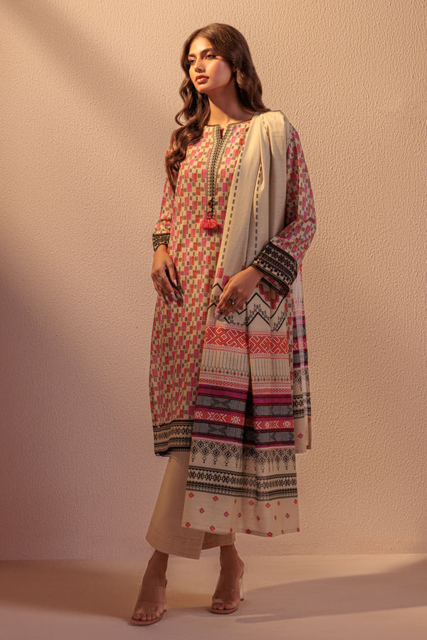BEIGE-KHADDAR-3 PIECE (WS6243P01)B-12