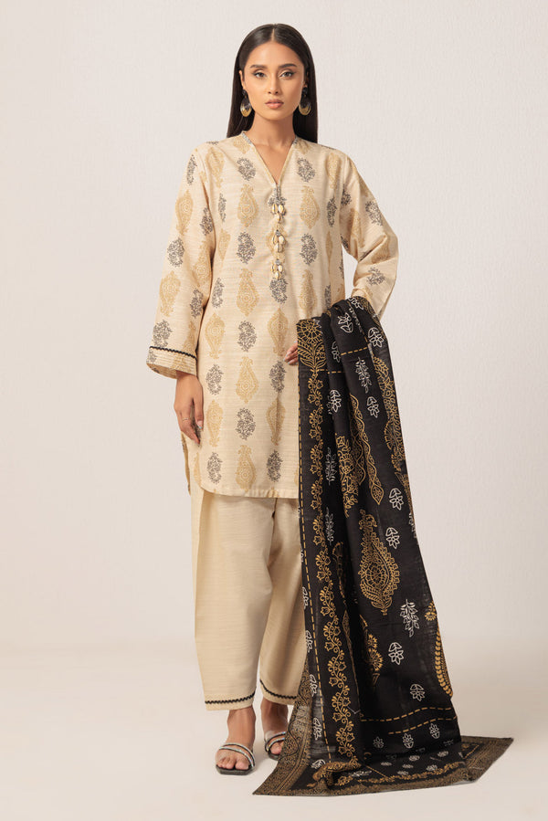 BEIGE-KHADDAR-3 PIECE (WS6243P41)B-39. R-3