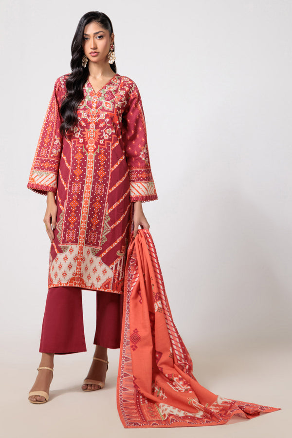 RED-KHADDAR-3 PIECE (WS6243P93)B-182 R15