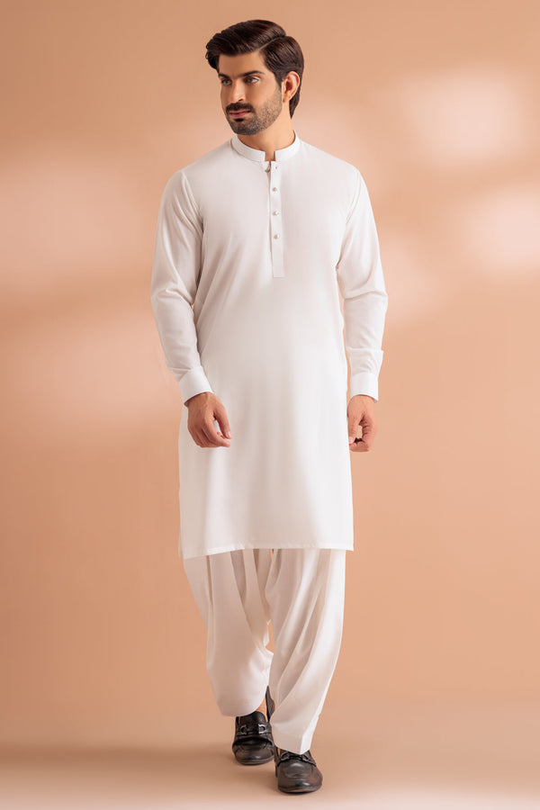 O-WHITE-BLENDED-SHALWAR SUIT - (GSBS24-004) B-26-27