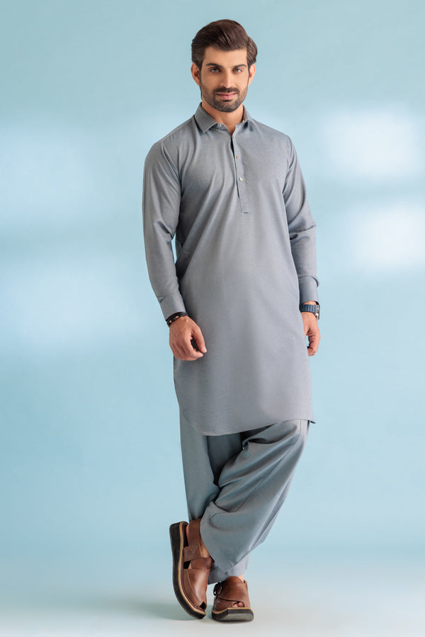 E-BLUE-BLENDED-SHALWAR SUIT - (GSSW23-079) B-42