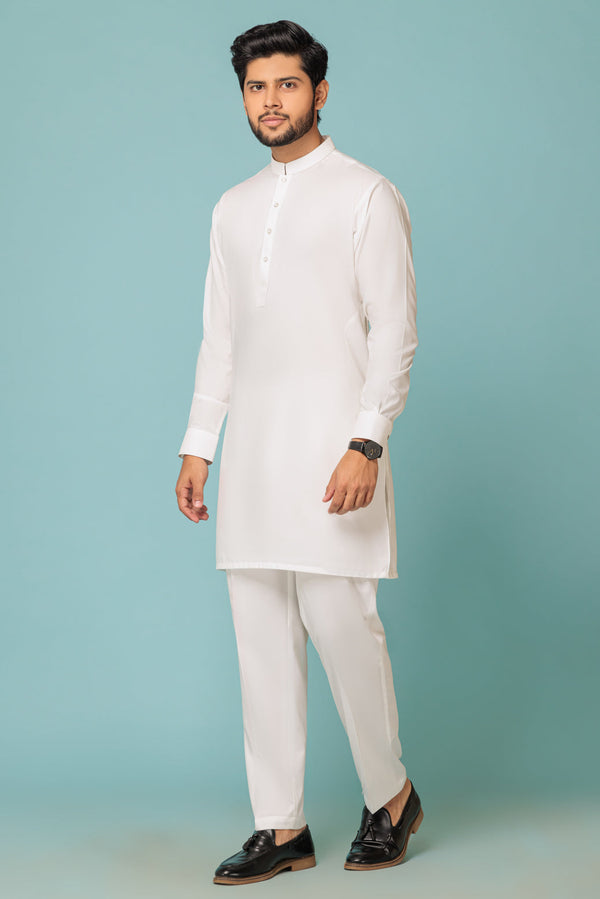 D-WHITE-BLENDED-KURTA SHALWAR - (KSB23-019) B-37-38
