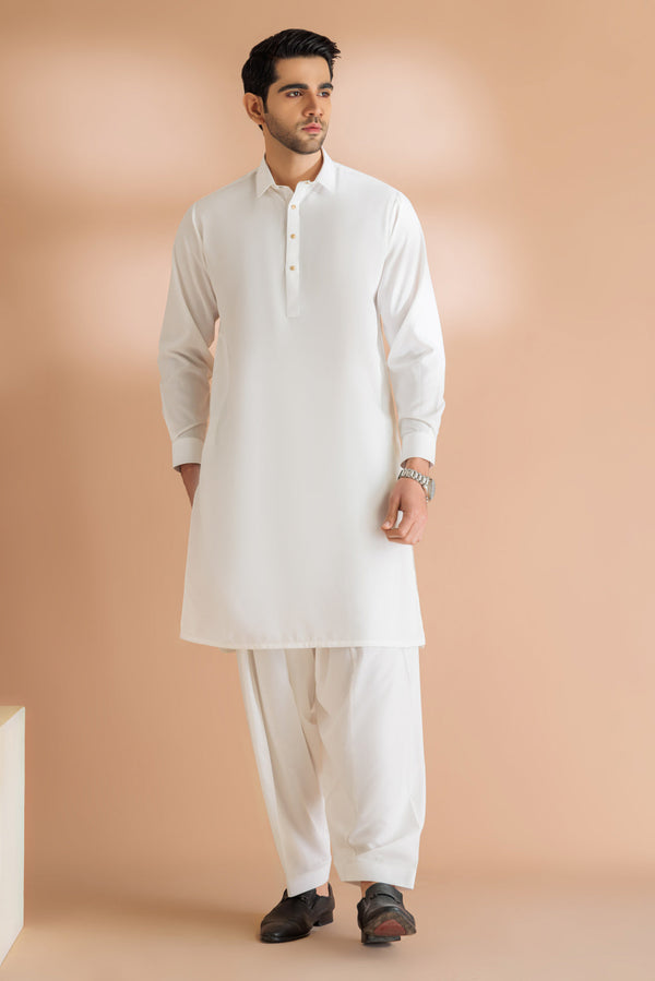 O-WHITE-BLENDED-KURTA SHALWAR - (KSRS24-006) B-53