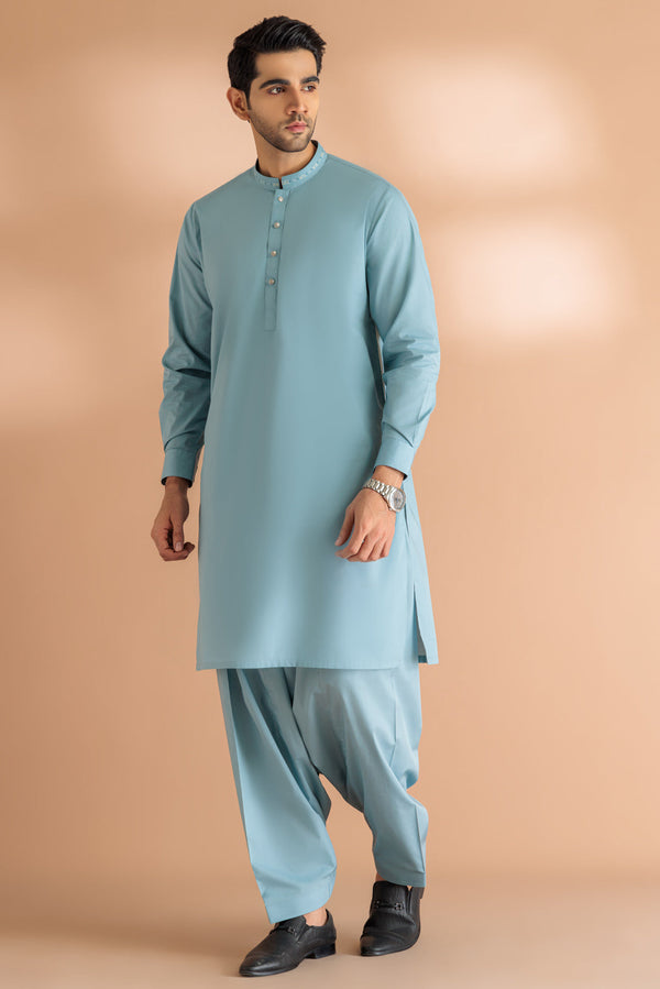 SLATE-BLENDED-KURTA SHALWAR - (KSRS24-019) B-25