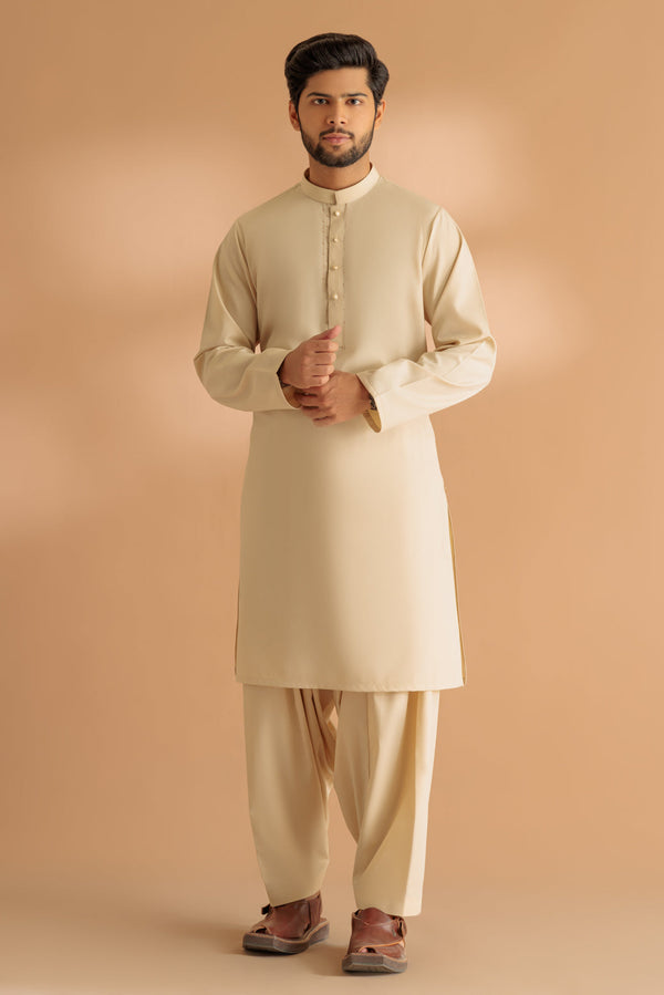 BEIGE-BLENDED-KURTA SHALWAR - (KSRS24-037) B-38