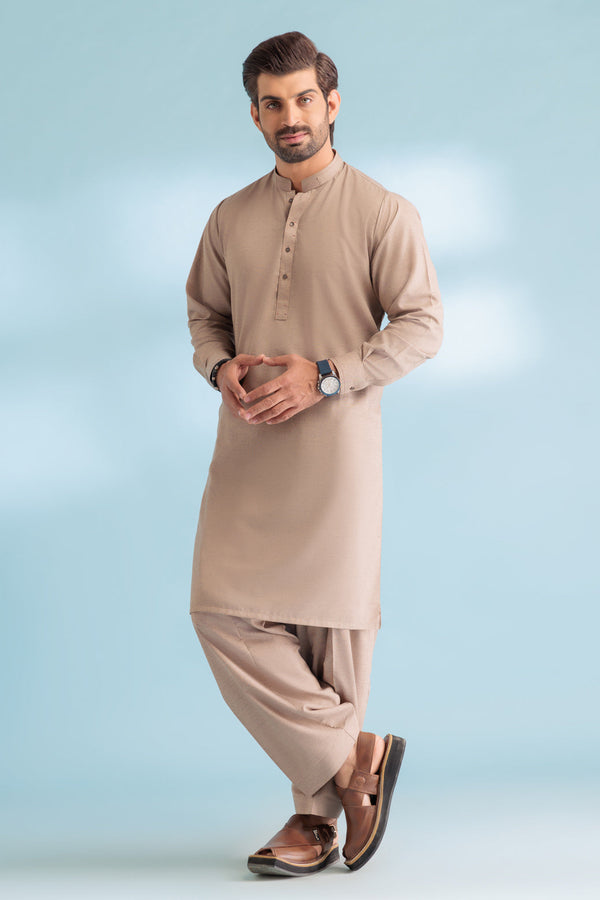 P-KHAKI-BLENDED-KURTA SHALWAR - (KSRW23-013) B-54