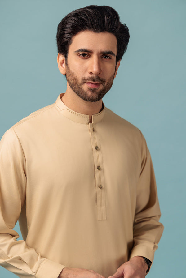 BEIGE-BLENDED-KURTA SHALWAR - (KSRW23-029) B-18
