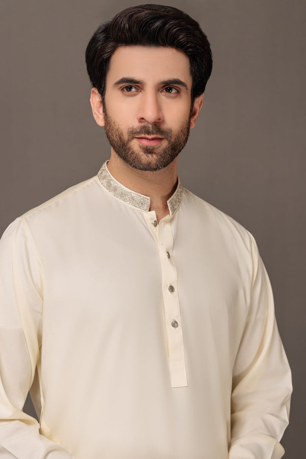 CREAM-BLENDED-KURTA SHALWAR - (KSRW23-041) B-09