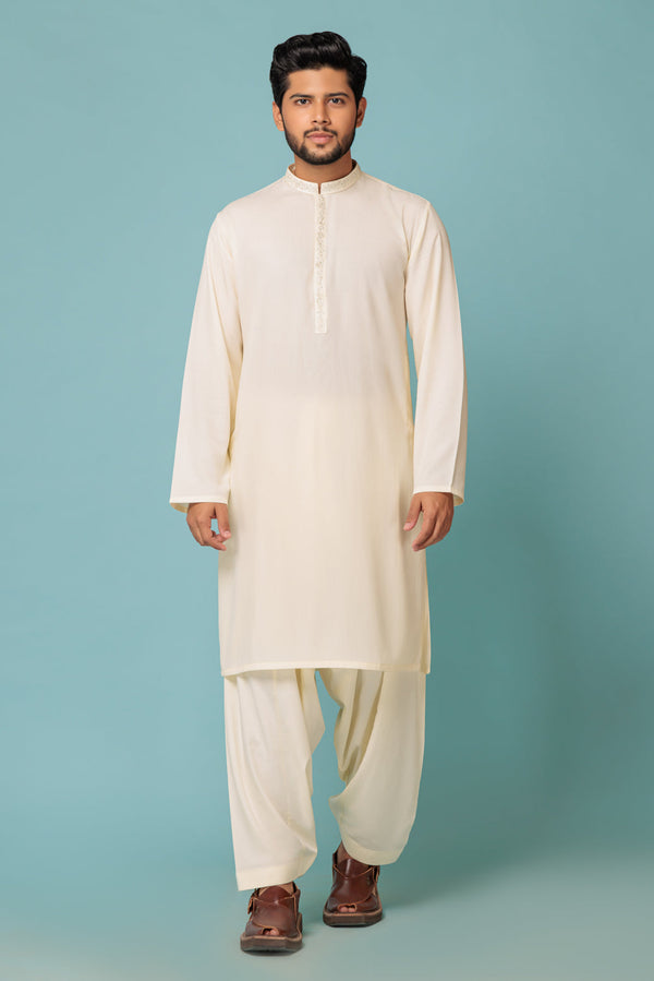 CREAM-BLENDED-KURTA SHALWAR - (KSRW23-046) B-02