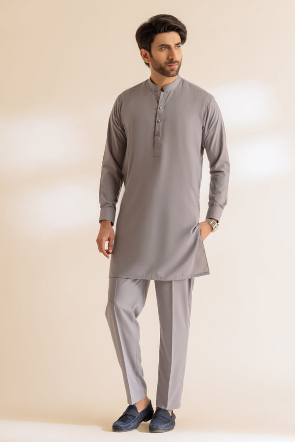 R-GREY-BLENDED-KURTA PAJAMA TROUSER - (KSS24-009) B-52