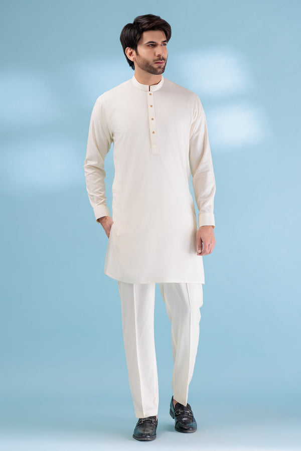 CREAM-BLENDED-KURTA SHALWAR - (KSW23-019) B-09